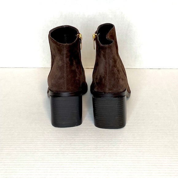 Vince Cumato Paitrilla Suede, Short Boots, Block Heels, Inside Zipper. Brown - Picture 2 of 5